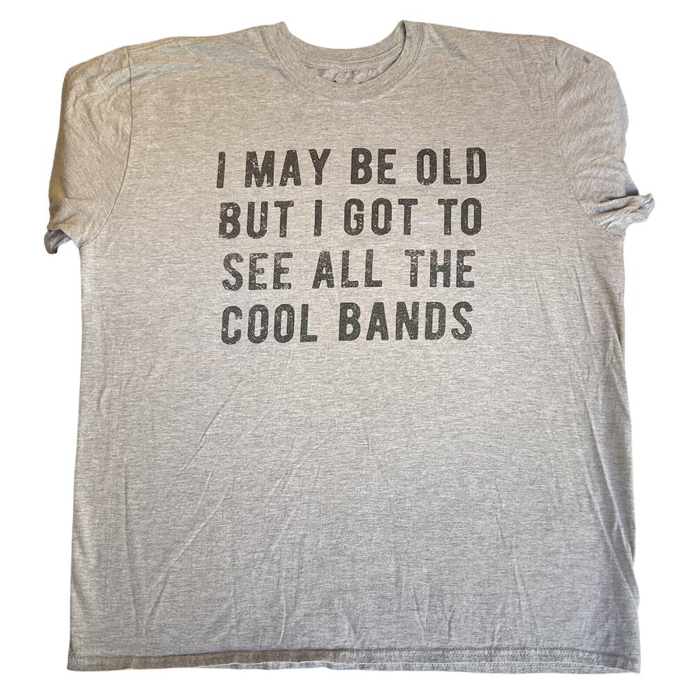 Chummy Tees Men Shirt XL Gray Short Sleeve I Got To See All The Cool Bands